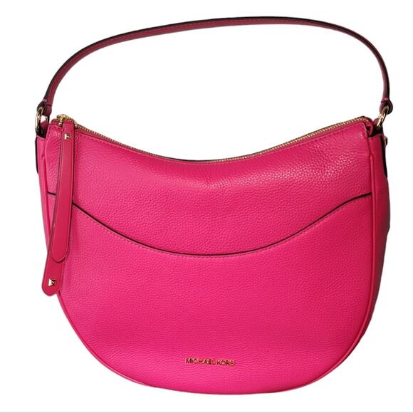 Michael Kors Handbags - Michael Kors Dover Electric Pink Large Half-Moon Shoulder Bag... BNWT